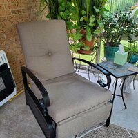 Aadhira Recliner Patio Chair with Cushions Latitude Run Cushion Color: Navy Blue