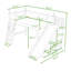 Lit mezzanine en bois avec glissade, tablettes de rangement et garde-robe-543823697-543823698