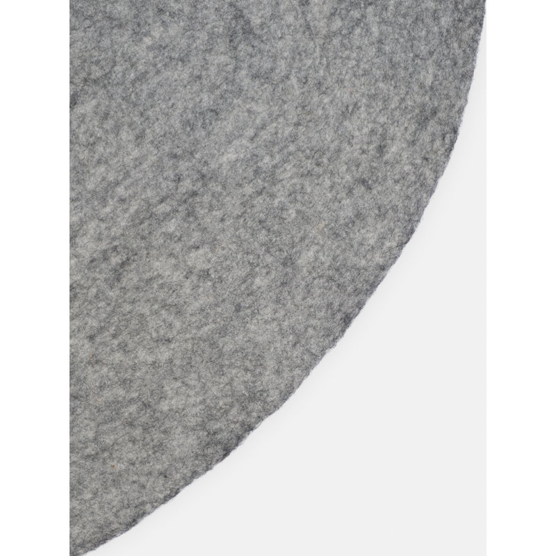 Round Solid Colour Wool Hand Woven Shag Area Rug, Round 140cm