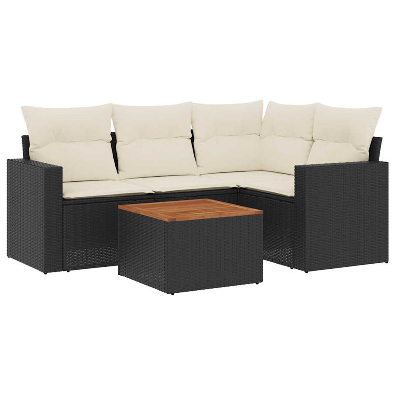 Vidaxl Garden Sofa Set Black, Cream White
