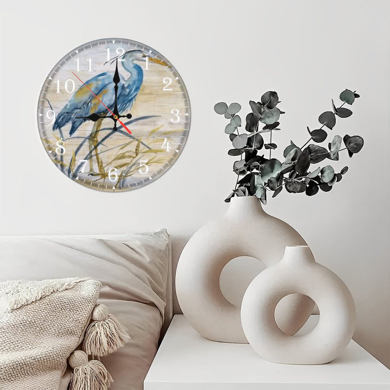 Horloge murale en bois 10 po, mouvement silencieux, à piles (piles AA non incluses), décor artistique, parfait pour les décorations