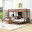 Lit superposé simple au-dessus de simple et simple avec bureau intégré et éclairage intelligent-1184291416