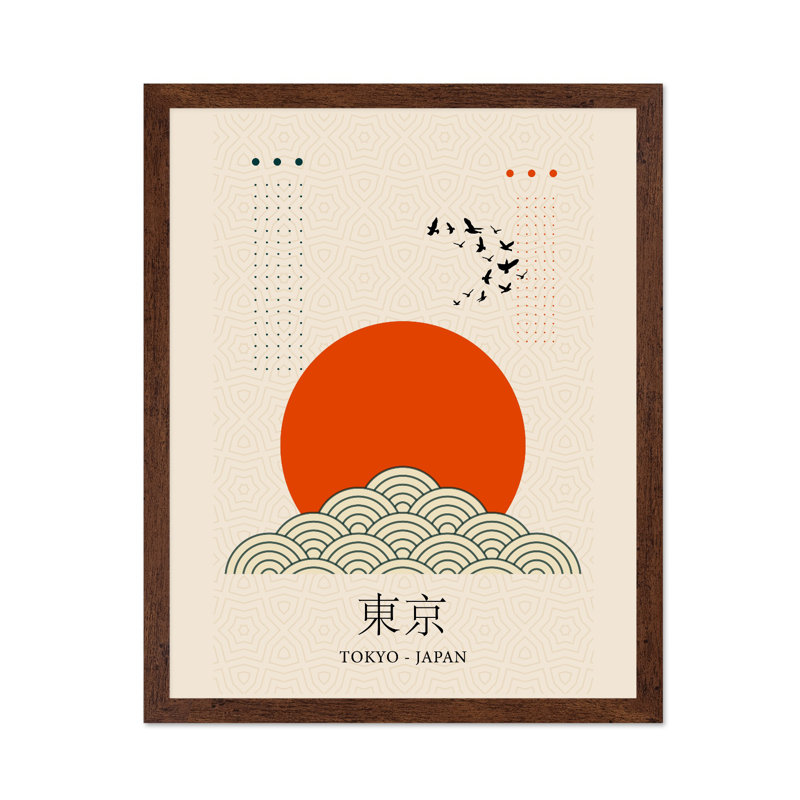 Tokyo, Japon, Poster, 16"H x 20"W, Brown Framed