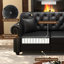 Canapé Chesterfield de style Mid-Century moderne avec capitonnage à boutons et garnitures cloutées
