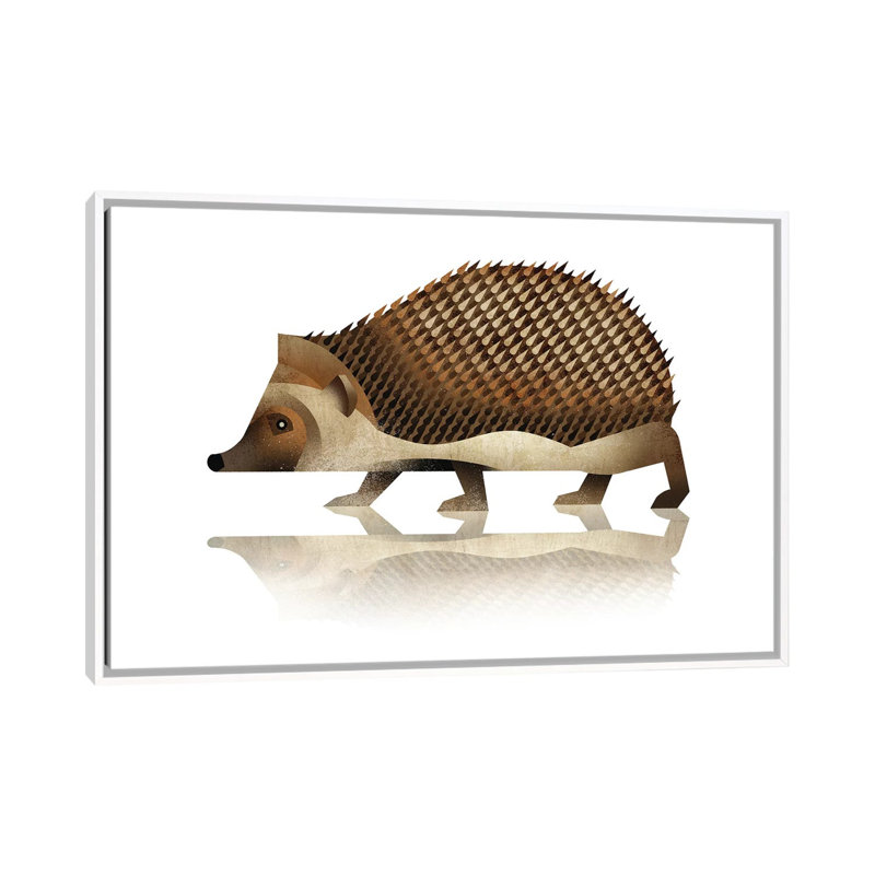 Hedgehog 1 Piece Wall Art on Canvas, 101.6 cm H x 66.04 cm W, White Framed