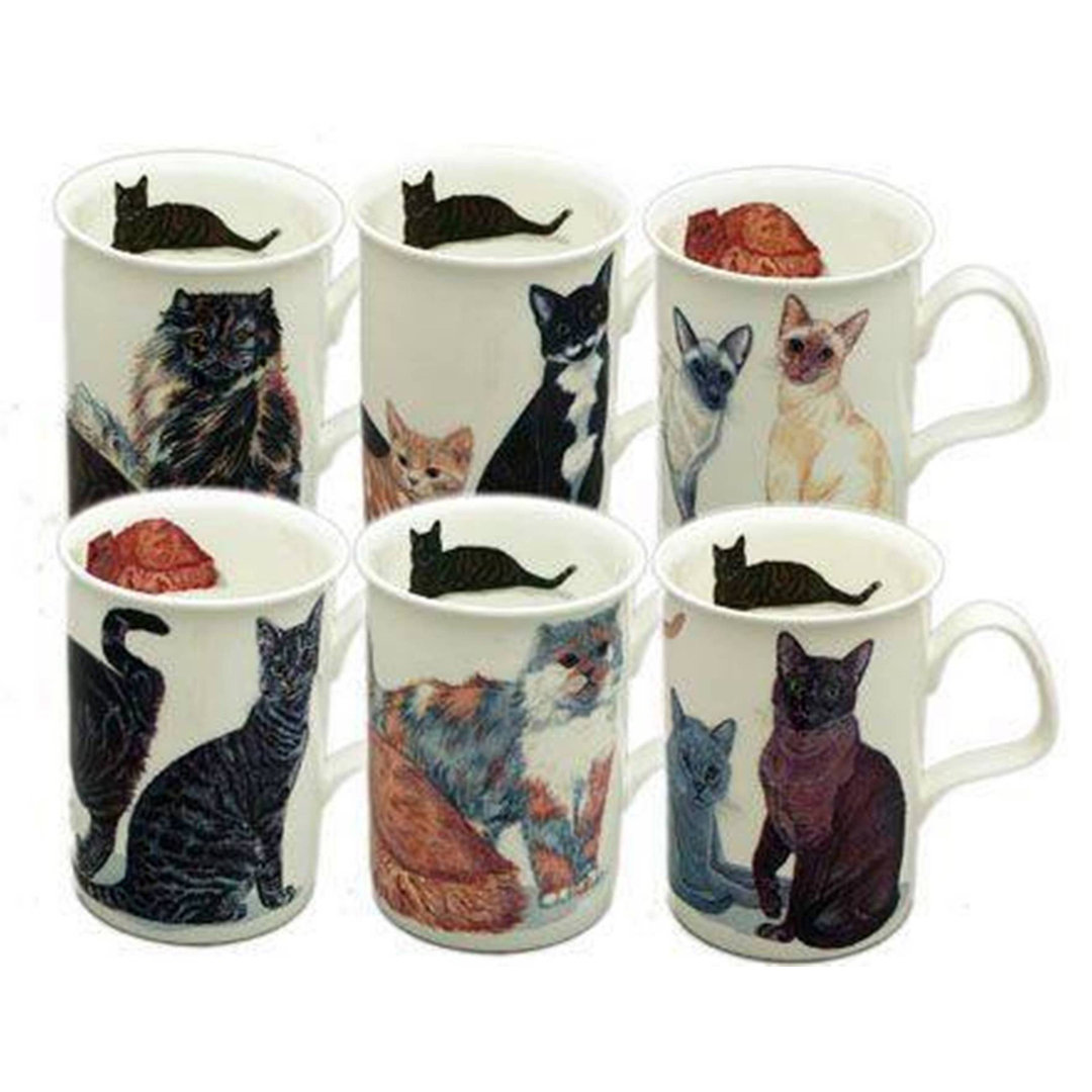 Valerian Cats Galore 6 Piece Bone China Coffee Mug Set Red Barrel Studio®