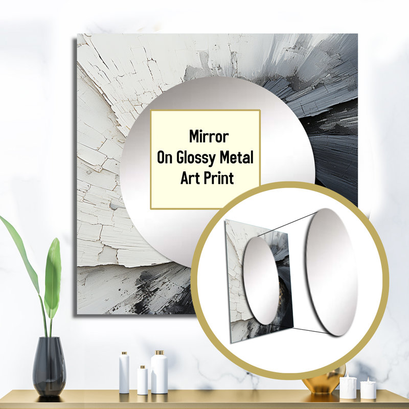 Mosaique - Miroir carré abstrait pour décoration murale, 23 po x 23 po