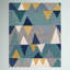 Sandin Geometric Hand-Tufted Wool Teal/Navy/Yellow/Grey Area Rug-109688529