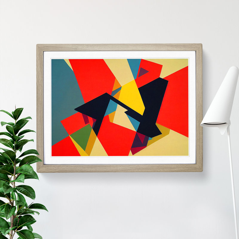 Art Suprematism Vol.7 Abstract - Single Picture Frame Print, 34cm H x 46cm W x 2cm D, Oak Framed