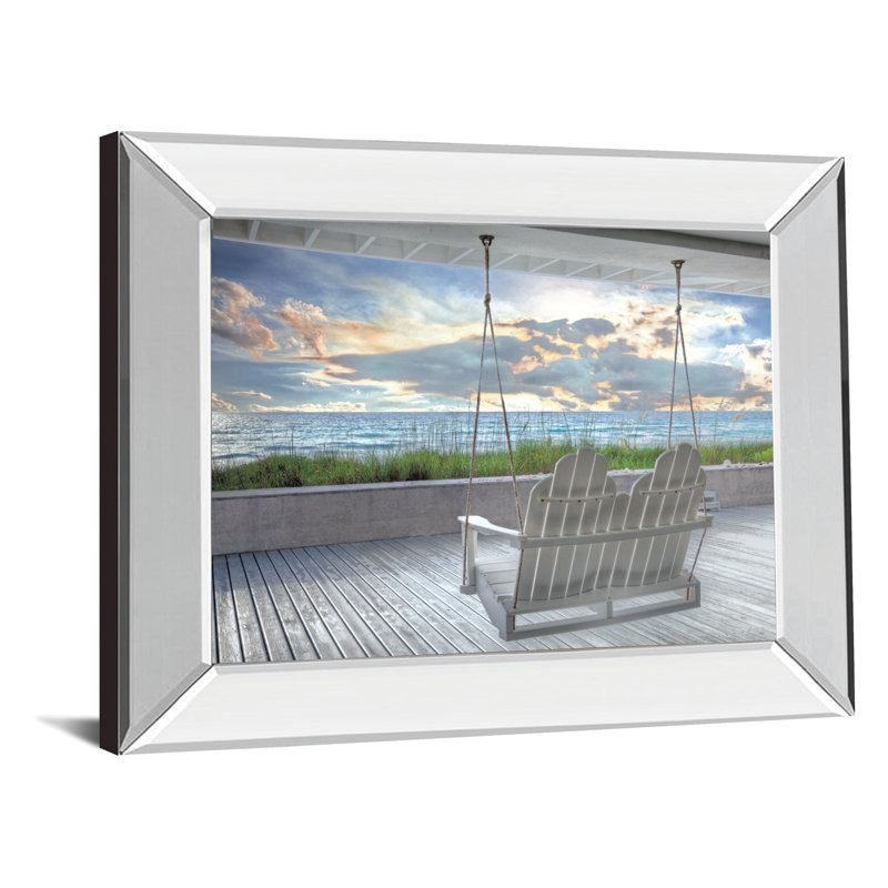 Art mural balançoire côtière - 34 po x 40 po - Cadre en miroir