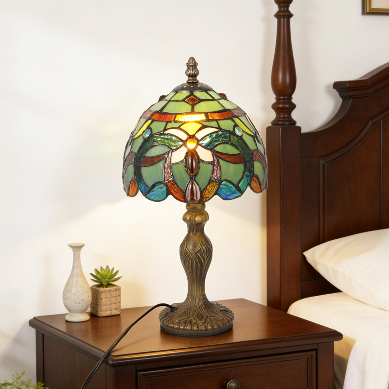 15" Tiffany Style Baroque Stained Glass Table Lamp (Bulb Include)
