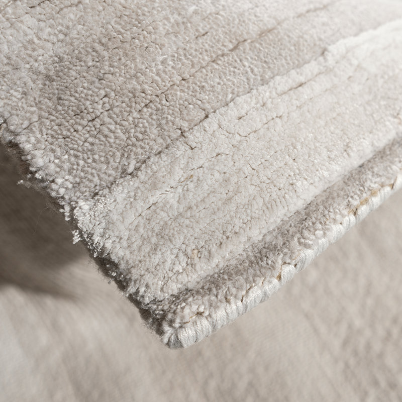 Hand Knotted Abstract Area Rug in Gray