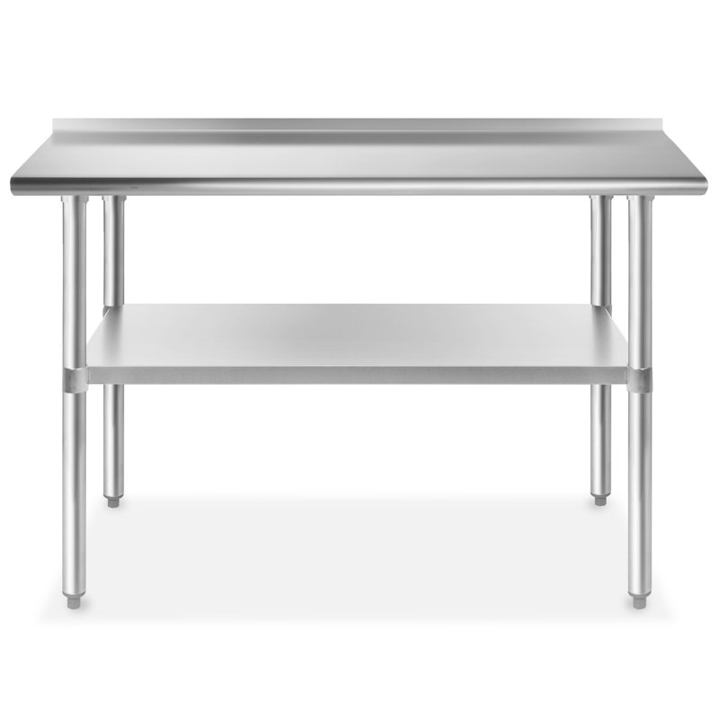 72" Stainless Steel Work Table with Backsplash and Undershelf