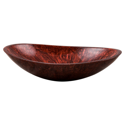 World Menagerie Tia 540mm L x 370mm W Red Resin Oval Sink