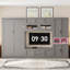 Lit escamotable en bois avec meuble télé, tiroirs, tablettes Bexey-824066907