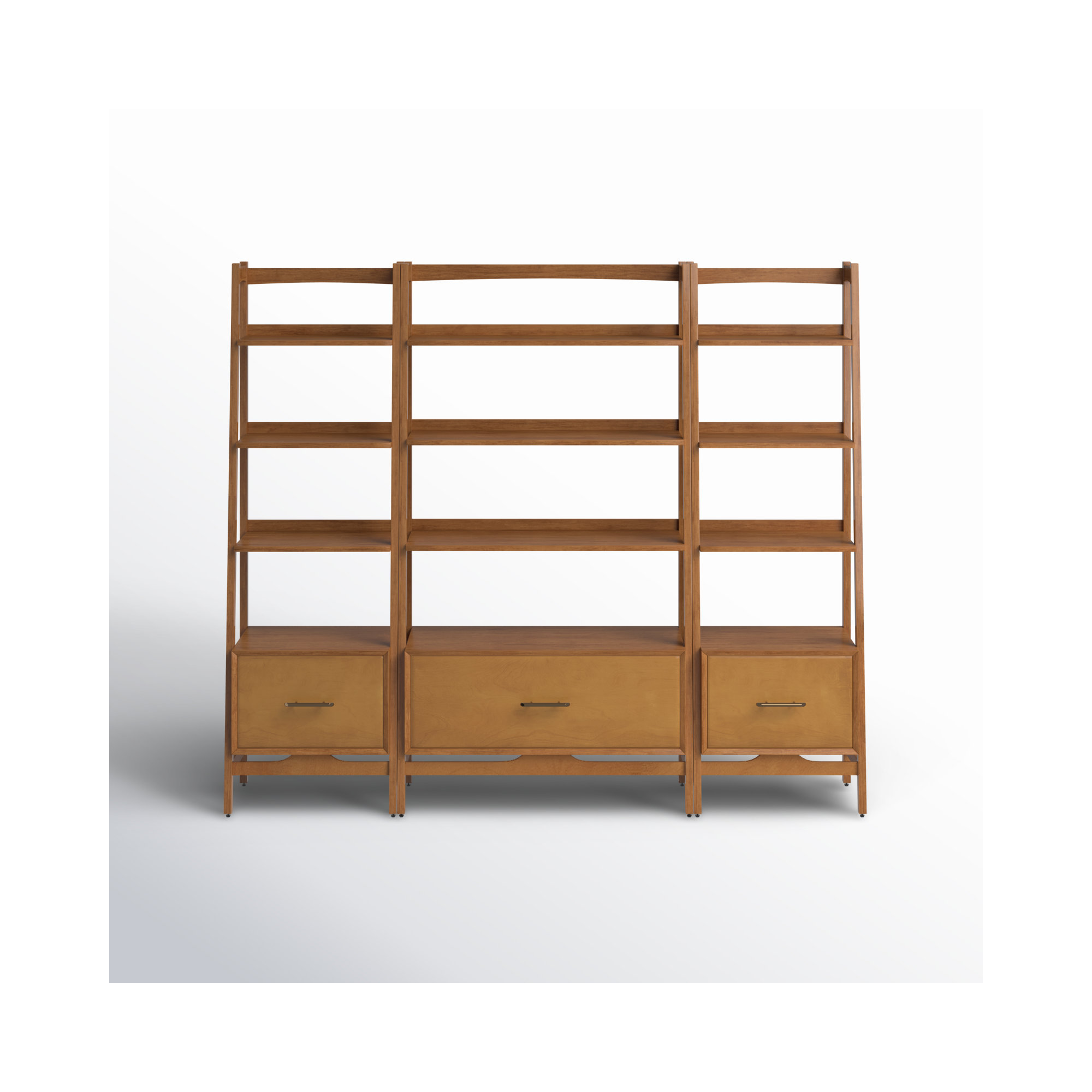 Stiles Wide Ladder Bookcase, Caramel
