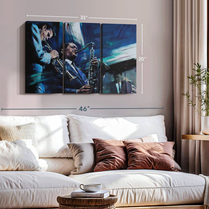 «Blue Cool Wall Art» sur toile, H 20 po x l 33 po x P 1,25 po