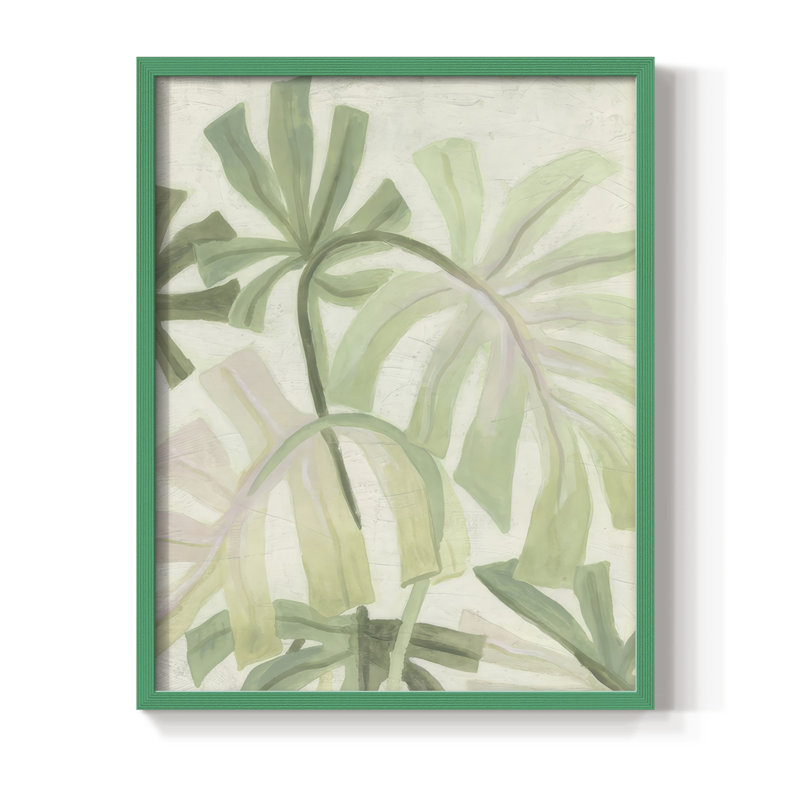 «Intertwined Palms I», reproduction encadrée - bois massif, H 30 po x l 24 po, Vert
