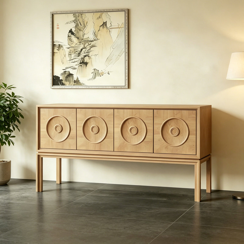 Buffet haut de gamme rétro de style chinois, 35.4" H x 63" W x 15.7" D