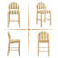 Tabouret de comptoir revêtu de lin 26,4 po avec cadre en bois massif Hyland (ensemble de 4)-131202832-131202834