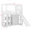 Lit mezzanine simple avec garde-robe et tablettes de rangement, structure de lit mezzanine en bois avec glissoire et DEL