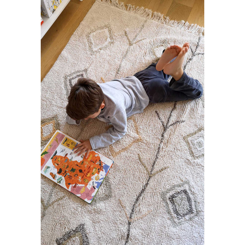 Kaarol Earth Ivory and Natural Rectangular Washable Rug