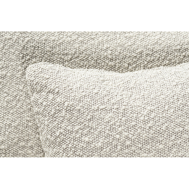 Rani White Boucle Round Back Barrel Chair with Throw Pillows