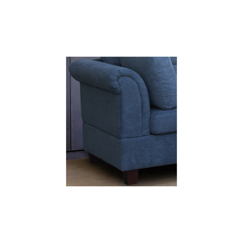Canapé modulaire en tissu avec méridienne faisant face à la droite Latitude Run®, 100 % polyester bleu