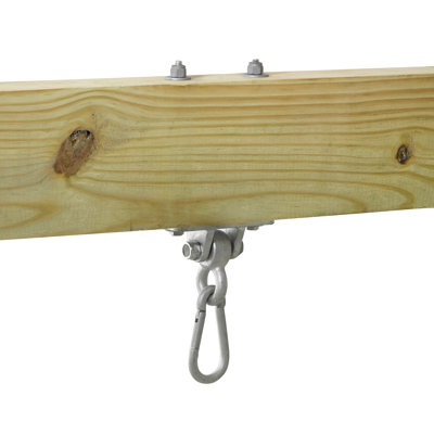 Heavy-Duty Metal Swing Hanger & Snap Hook | Carabiner for Timber Climbing Frame & Wooden Beam