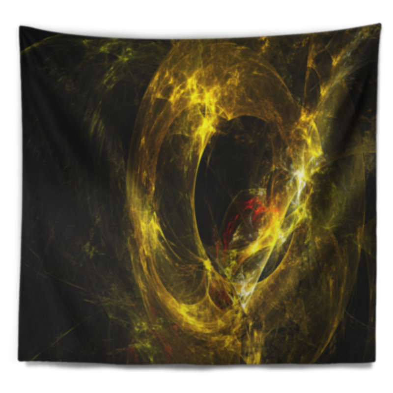 Tapisserie dorée galaxie lointaine sphérique Abstract, H 78 po x l 92 po