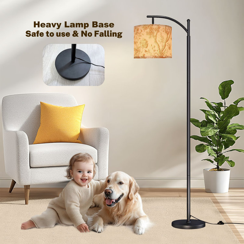 Lampe sur pied Arc Toile De Jouy
