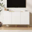 Buffet 47,2 po à 3 portes avec tablettes et commode décorative blanche pour le salon-108814161