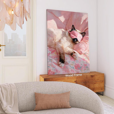 Drôle de chat siamois, affiche, filles roses, toile, art mural, animal mignon, peinture, vintage, amoureux des chats, impression esthétique moderne pour dortoir adolescent, chambre à coucher, décoration murale, encadré de 8 x 10 po