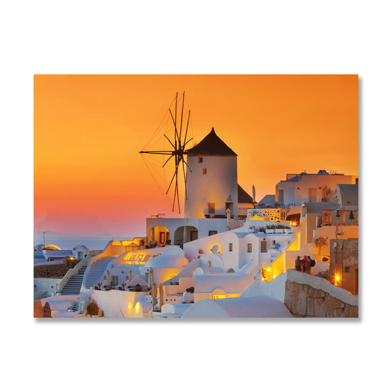 Santorini Sunset - photographie non encadrée, H 16 po x l 20 po x P 1,5 po, Aluminium
