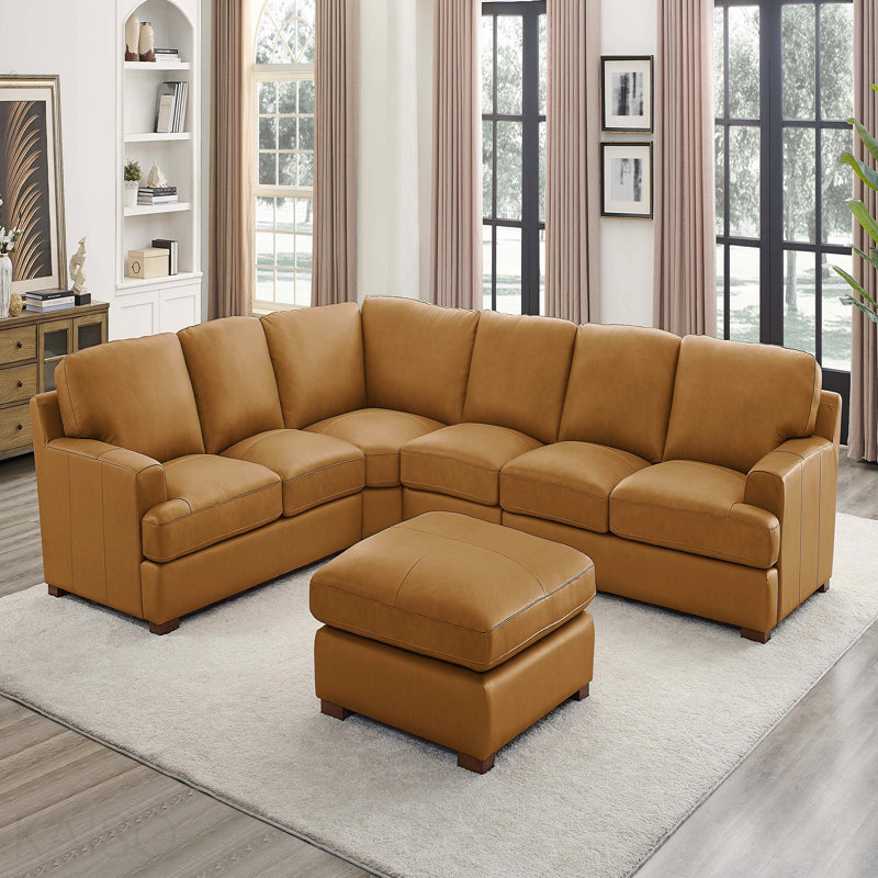 Leather Match Large Seating Modular Sectional