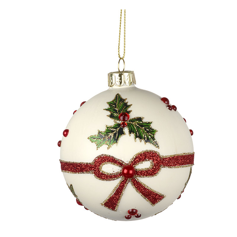 8cm Glass Plants & Flowers Bauble
