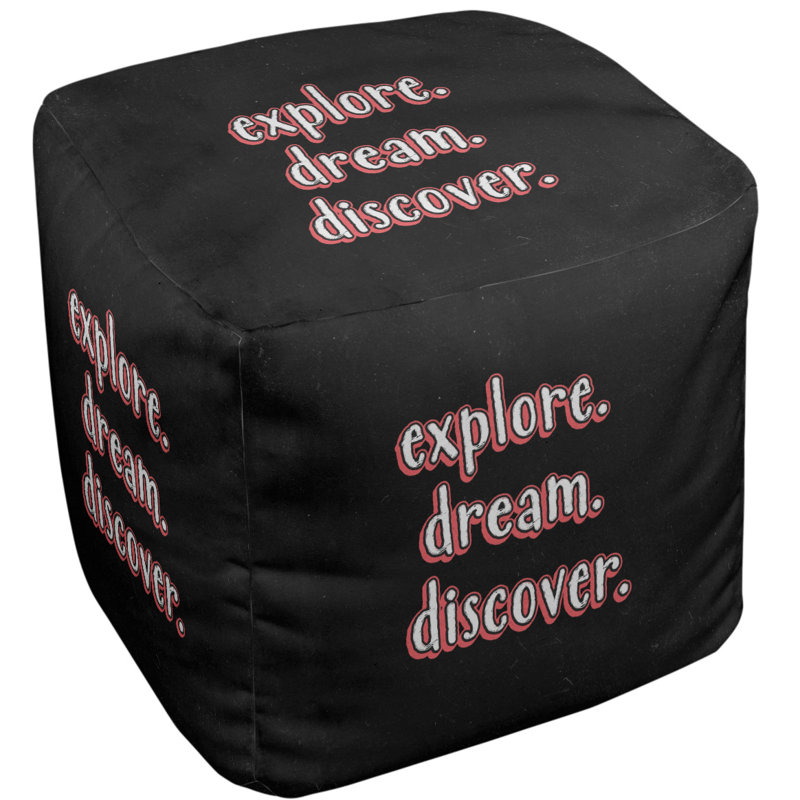 Upholstered Ottoman, Red/Dark Red