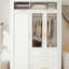 Armoire penderie 4 portes avec DEL et 3 tiroirs