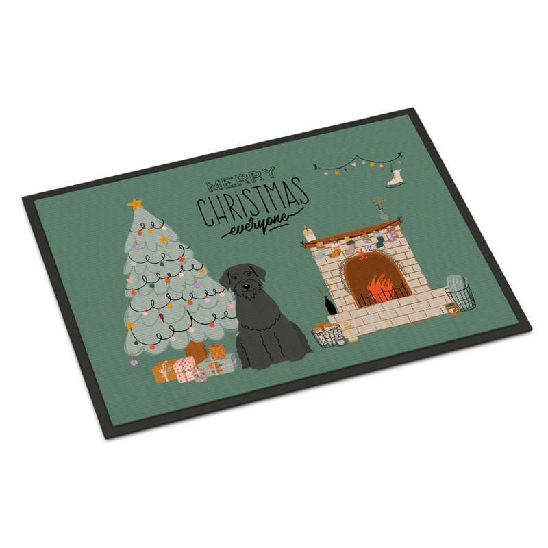 Tapis d'entrée antidérapant Inniss L 27 po x l 18 po, Schnauzer géant