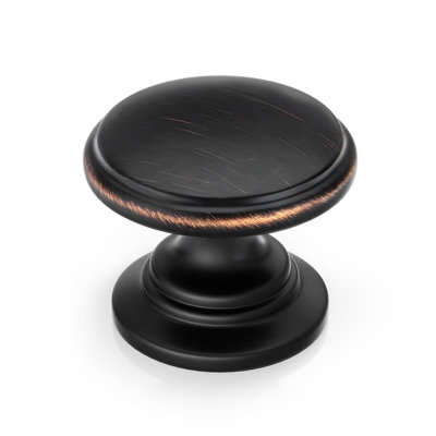 Lot de 5 boutons de meuble en bronze huilé, quincaillerie robuste, boutons de commode en bronze huilé, boutons de tiroir en alliage de zinc, diamètre 3,2 cm (1-1/5 pouce).