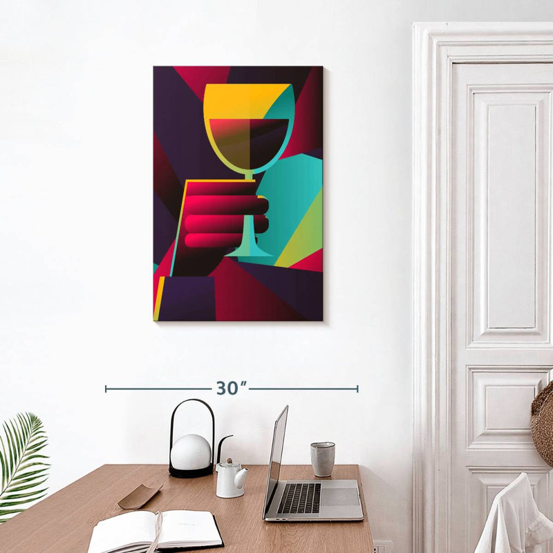 Yarlin Geometric Wine, 30" H x 20" W