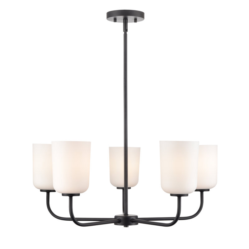Lustre de 27 po de largeur Laphia, 5, Noir mat