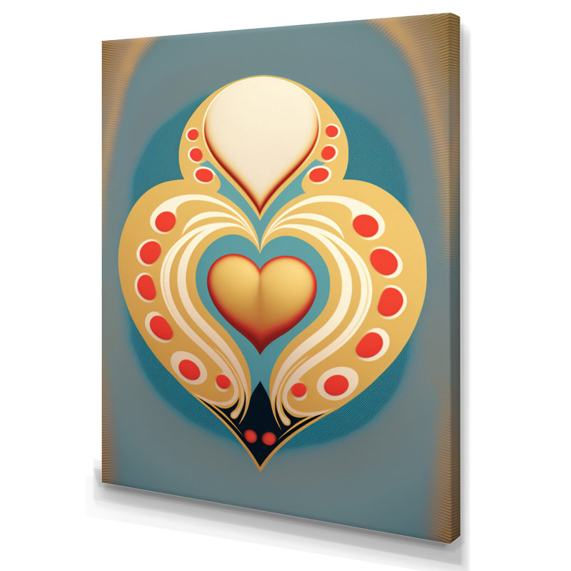 «Shining Contemporary Gold Heart VI», reproduction sur toile, L 24 po x H 32 po, Toile tendue