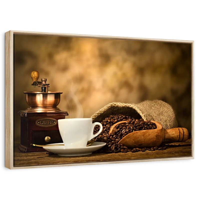 Rustic Coffee, 25" X 17", Floating Frame Natural Wood