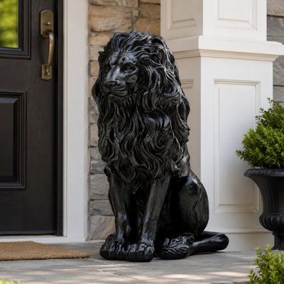 Statue de lion gardien en résine pour l'extérieur