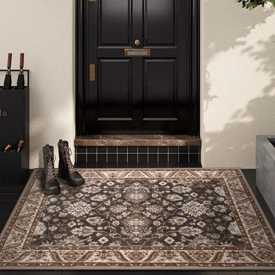 Tapis à motif floral lavable Fillender