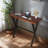 Bar Table, 47.3"L×41.3"H Bar Height Pub Table High Top Rectangular Sofa Console Table Kitchen Dining Coffee Table, For Narrow Space, Living Room, Indoor, Rustic Brown Wood, Industrial Black Metal