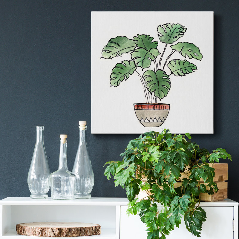 " Boho Greenery II ", 16" H x 16" W x 1" D