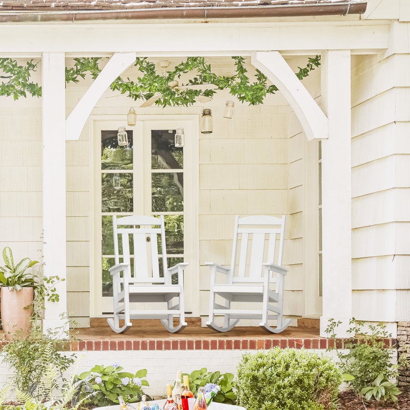 Chaise berçante d'extérieur Diyanna, Blanc