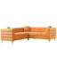 Grand canapé d'angle de 81,5 pouces en forme de L. Design moderne épuré pour la chambre à coucher. Cadre en bois massif et en métal. Matériau orange, rembourrage en mousse. 3 coussins, capacité de siège de 250 lb.-2091264083